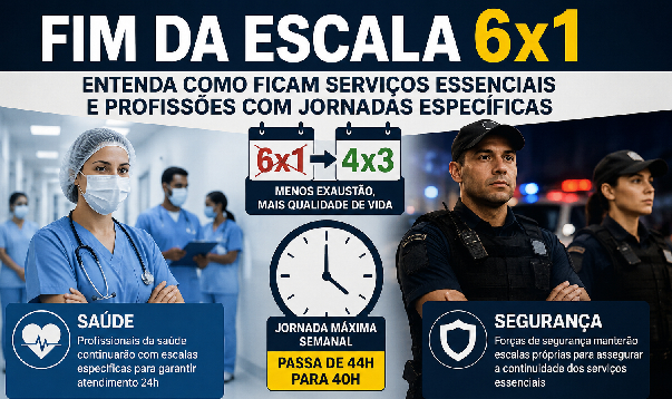 Fim da 6x1: entenda como ficam serviços essenciais e profissões com jornadas específicas
