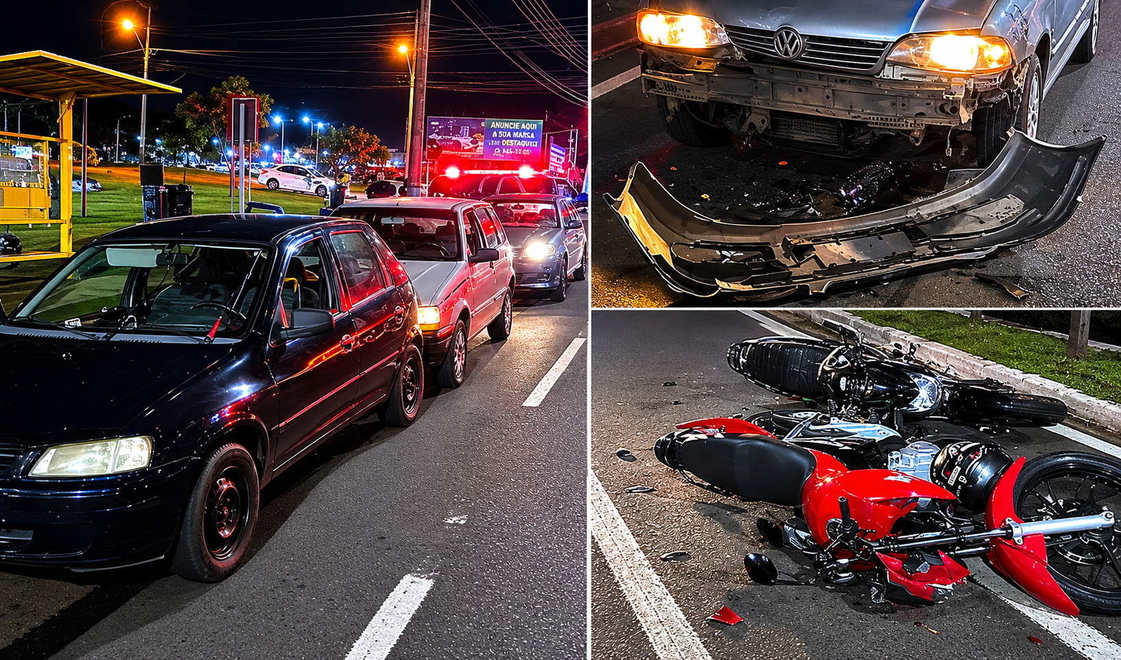 Motorista embriagado causa engavetamento com quatro veículos e segundo acidente deixa motociclistas feridos em Birigui