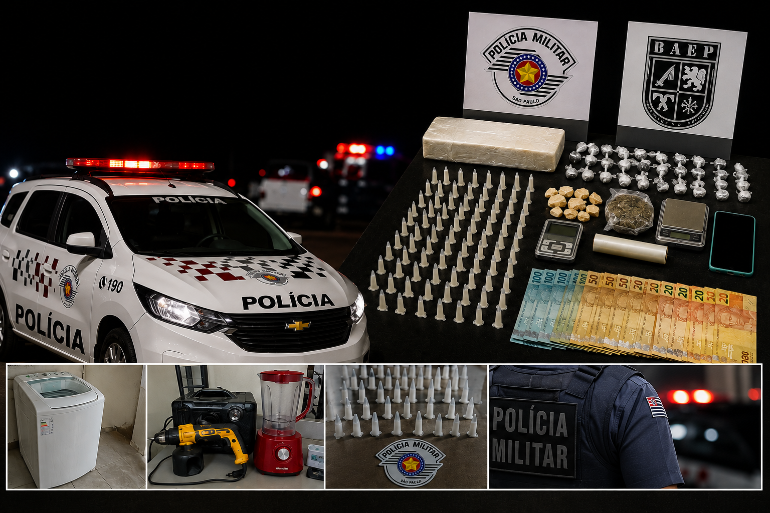 Polícia Militar registra prisões por tráfico e furto na região