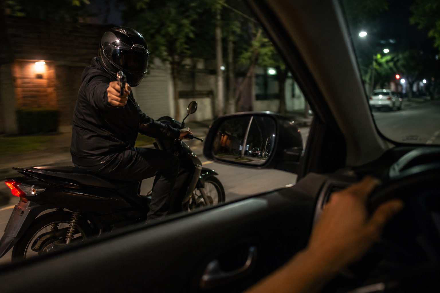 Casal vive momentos de pânico ao ser perseguido por motociclista armado em Araçatuba