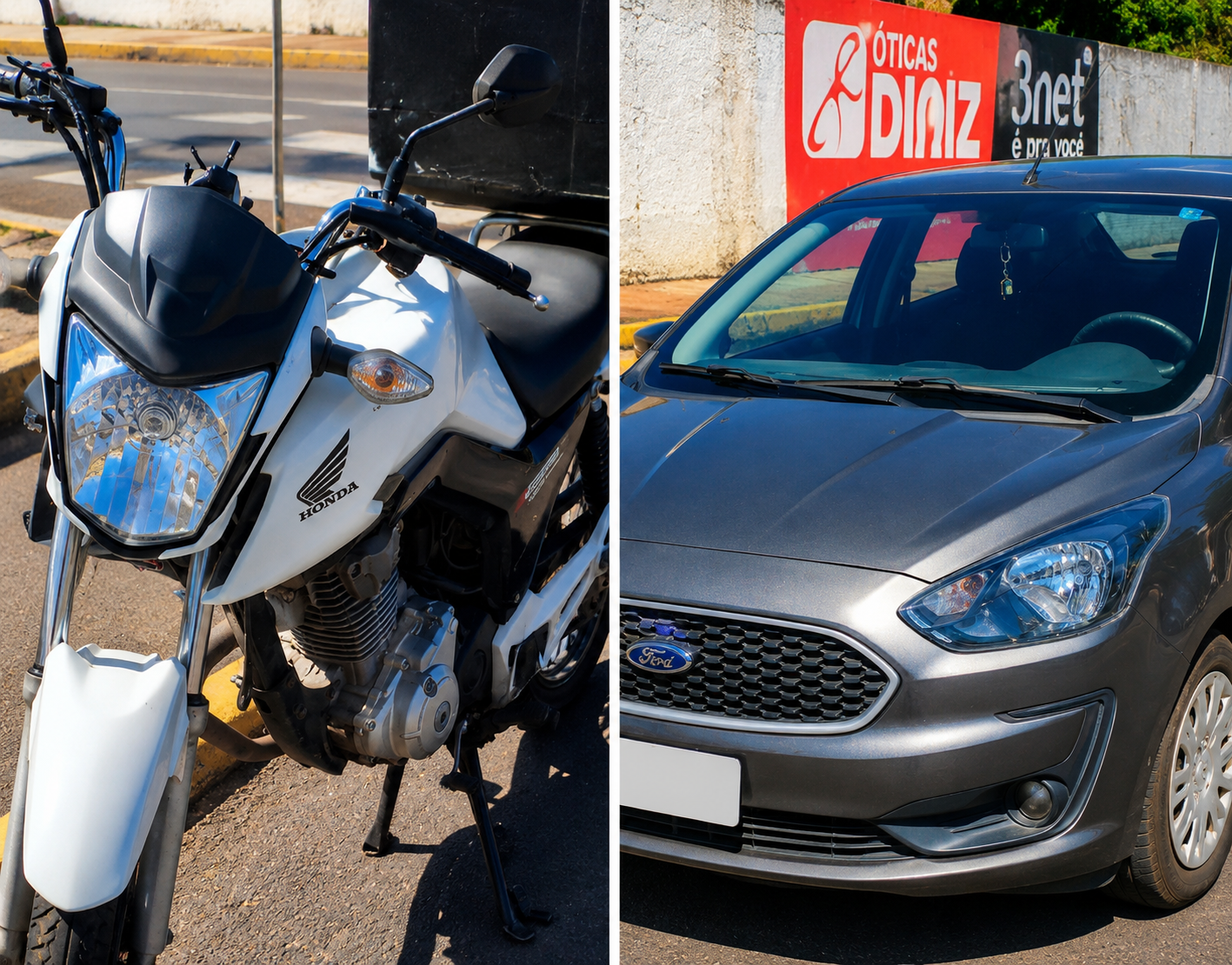 Idoso avança preferencial e provoca acidente entre carro e moto na Avenida João Cernach