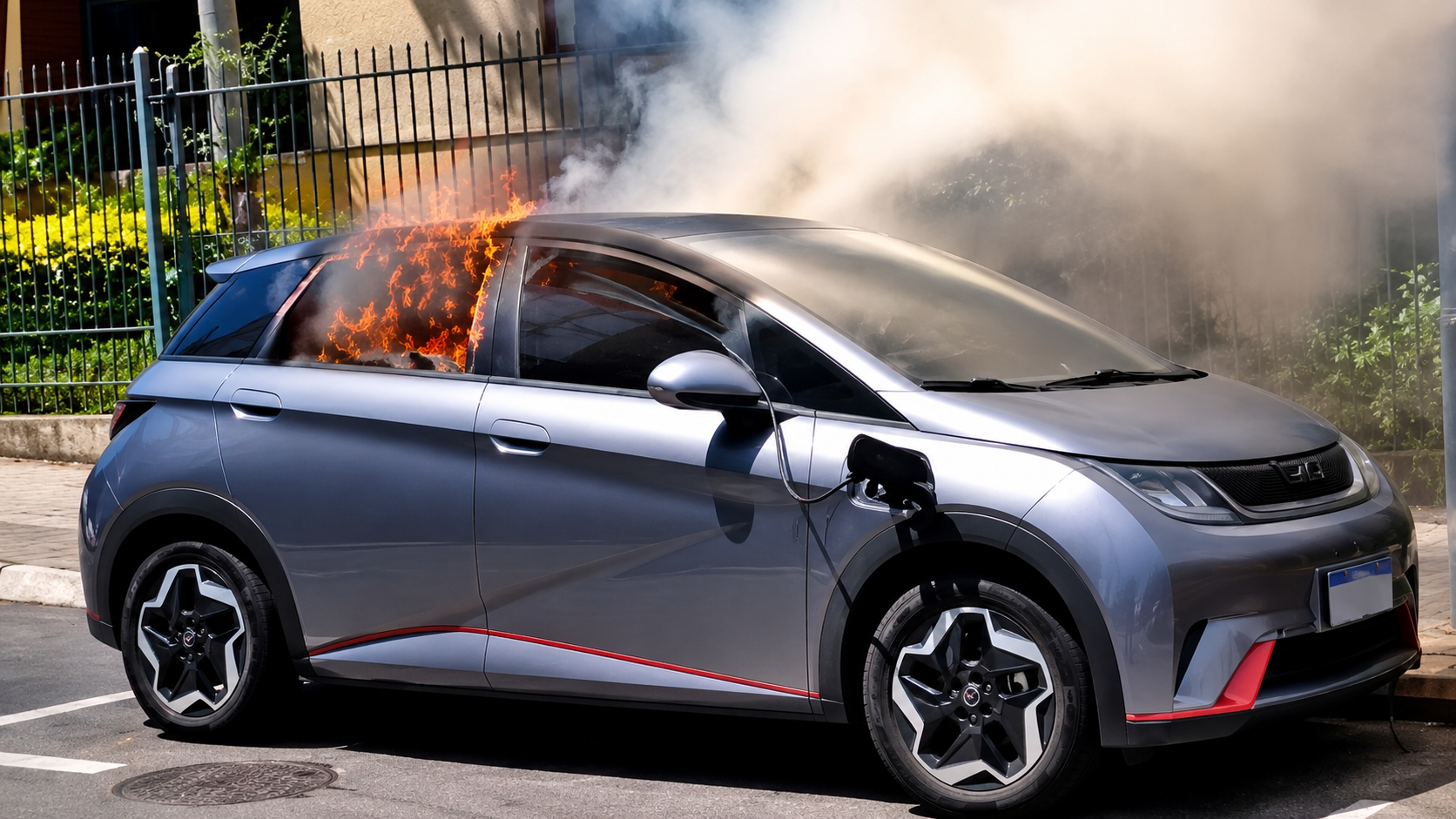 Por que bombeiros levam horas para apagar um carro elétrico em chamas?
