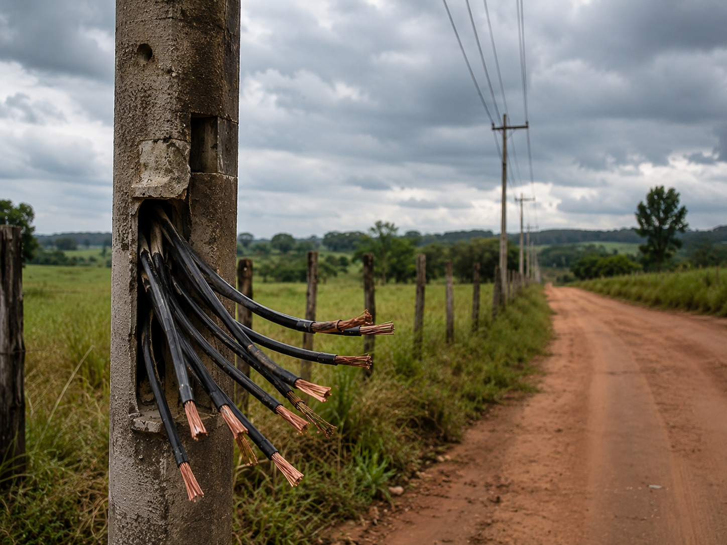 Ladrões furtam fios e deixam propriedades rurais sem energia entre Araçatuba e Guararapes