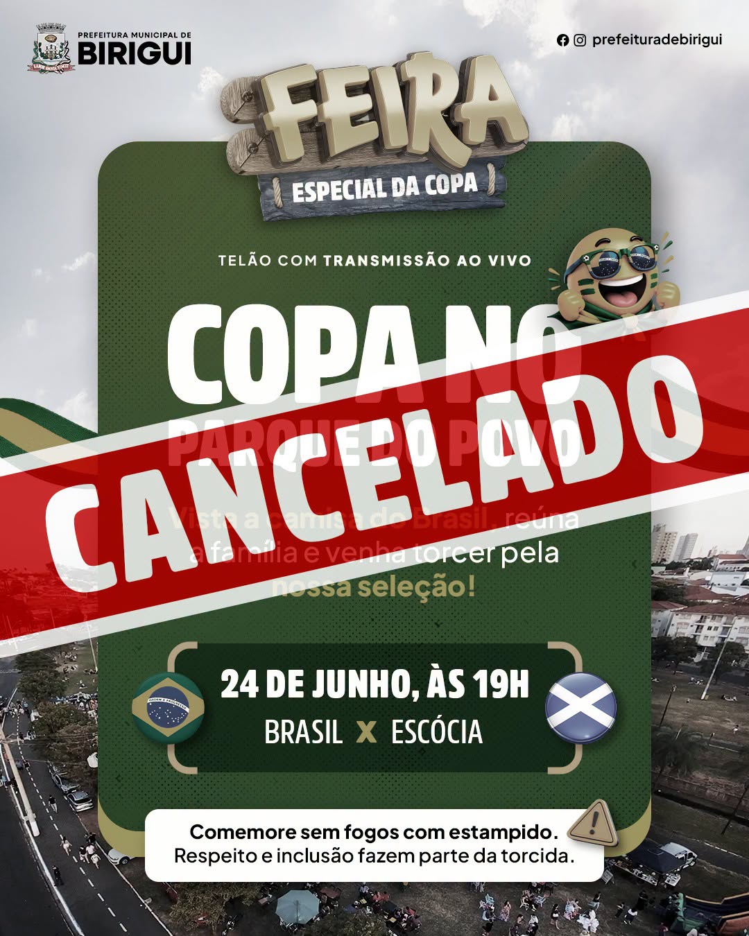 Chuva cancela Feira Especial da Copa que aconteceria no Parque do Povo em Birigui