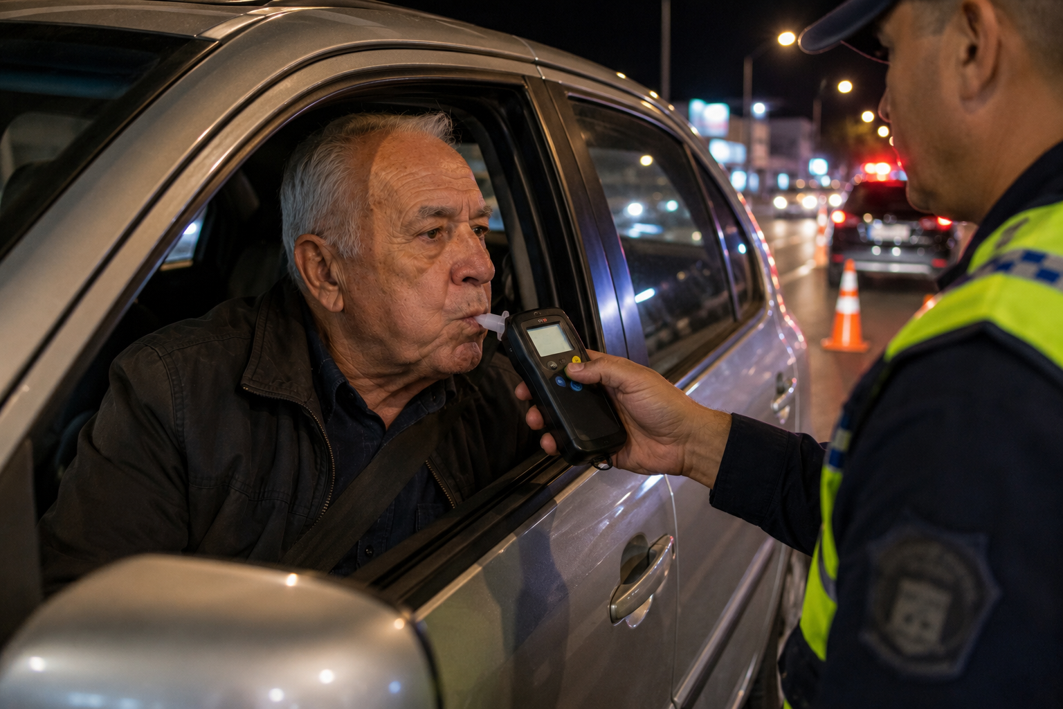 Motorista de 78 anos é preso após acidente e teste do bafômetro apontar embriaguez