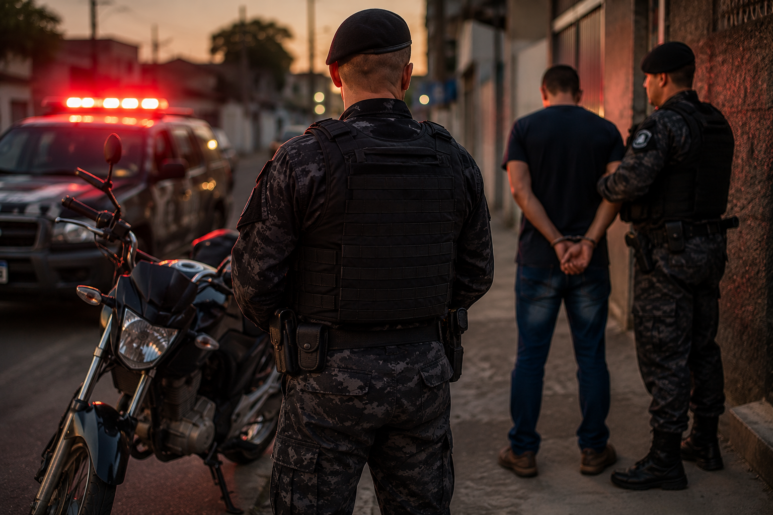 ROCAM apreende motocicleta adulterada, prende homem por receptação e Força Tática captura procurado da Justiça