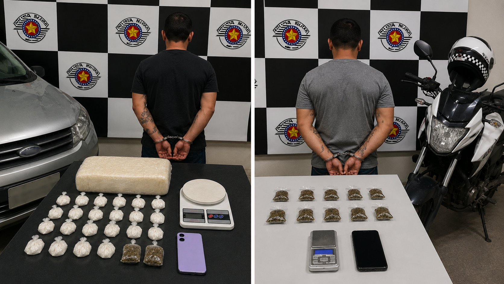PM prende dois suspeitos por tráfico de drogas em ações realizadas em Araçatuba e Penápolis