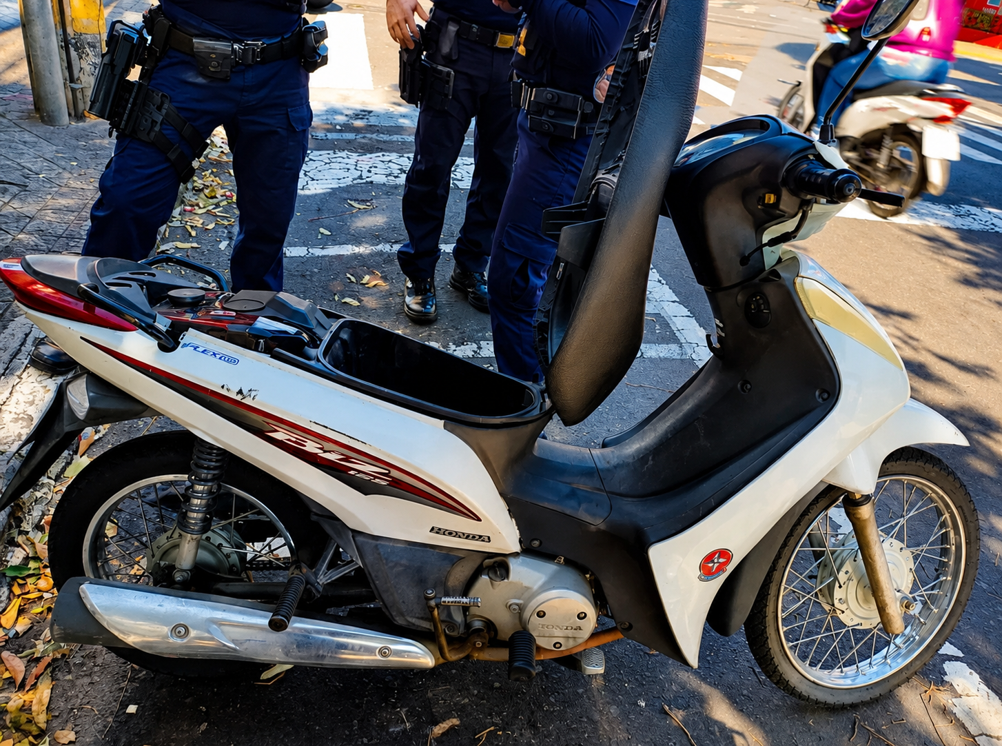 Moto na contramão com placa de Mercedes-Benz de luxo é apreendida pela GCM em Birigui