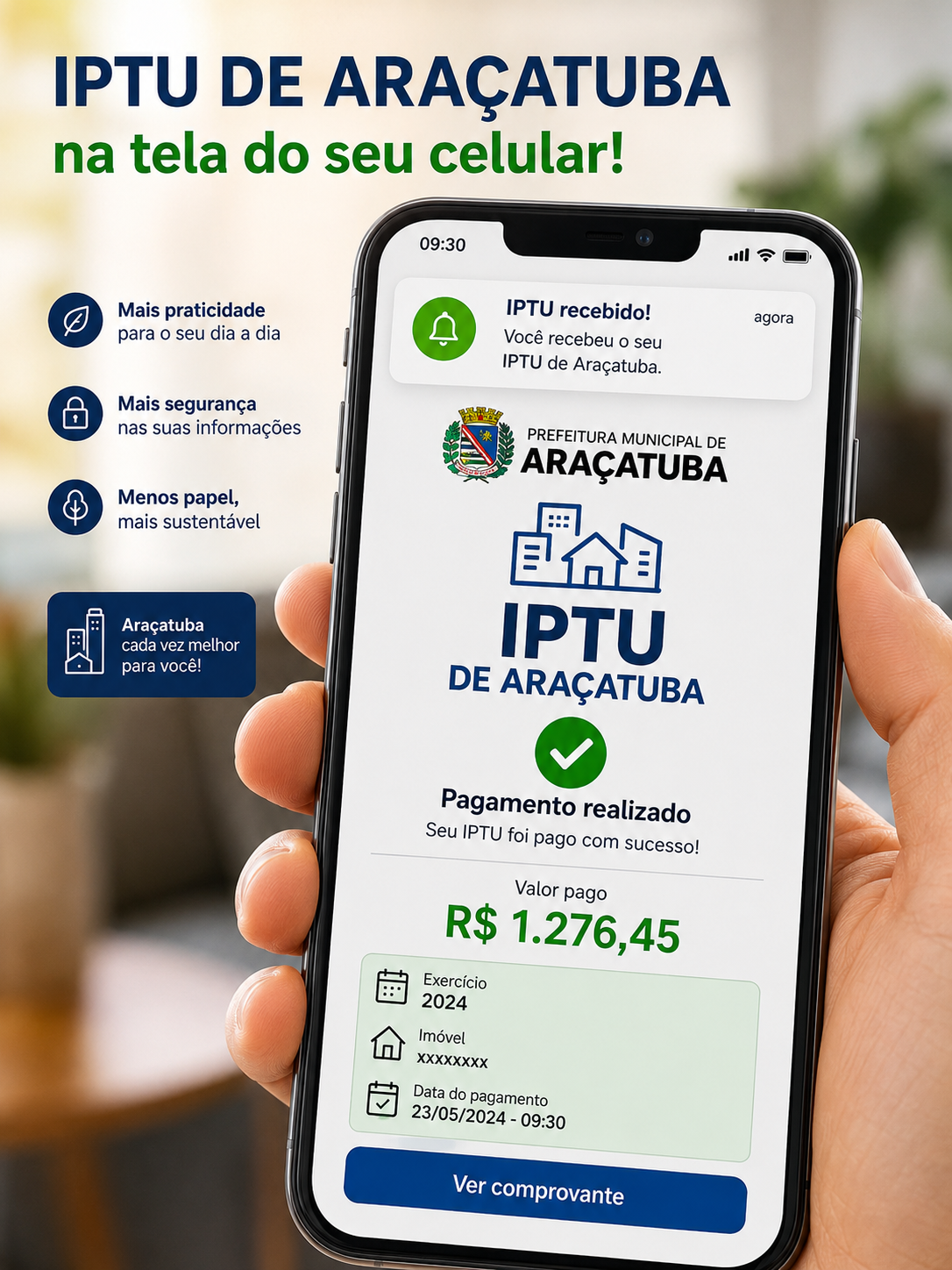 Adeus, papel! Morador de Araçatuba tem até o fim de setembro para mudar para o IPTU Digital