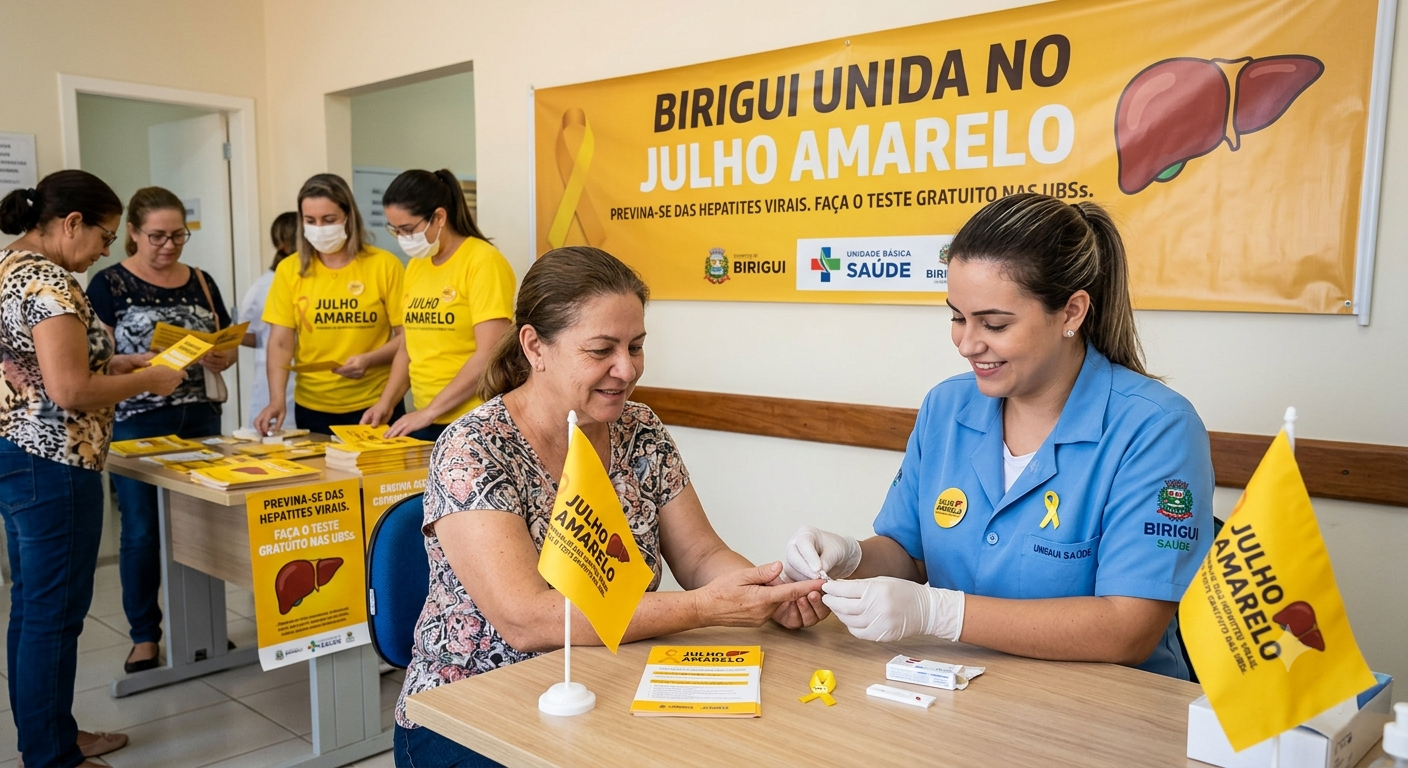 Julho Amarelo: UBSs de Birigui oferecem testes gratuitos e vacinação contra hepatites virais