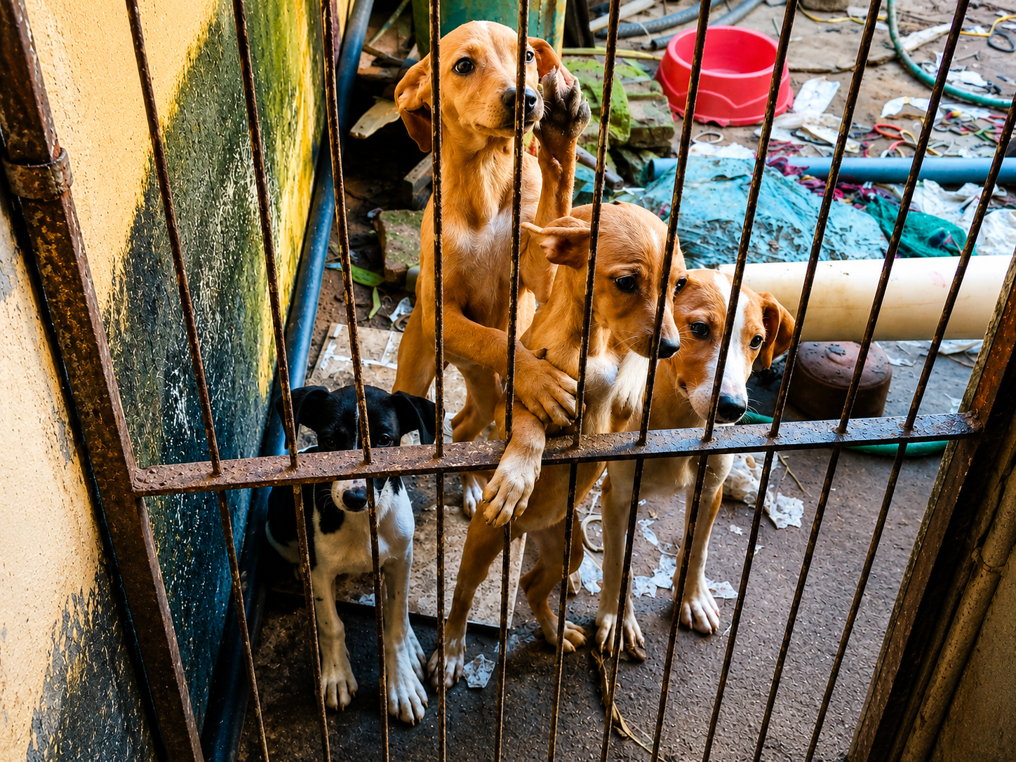 Abandono: GCM e Canil Municipal resgatam nove cães e jabuti em casa na Vila Bandeirantes