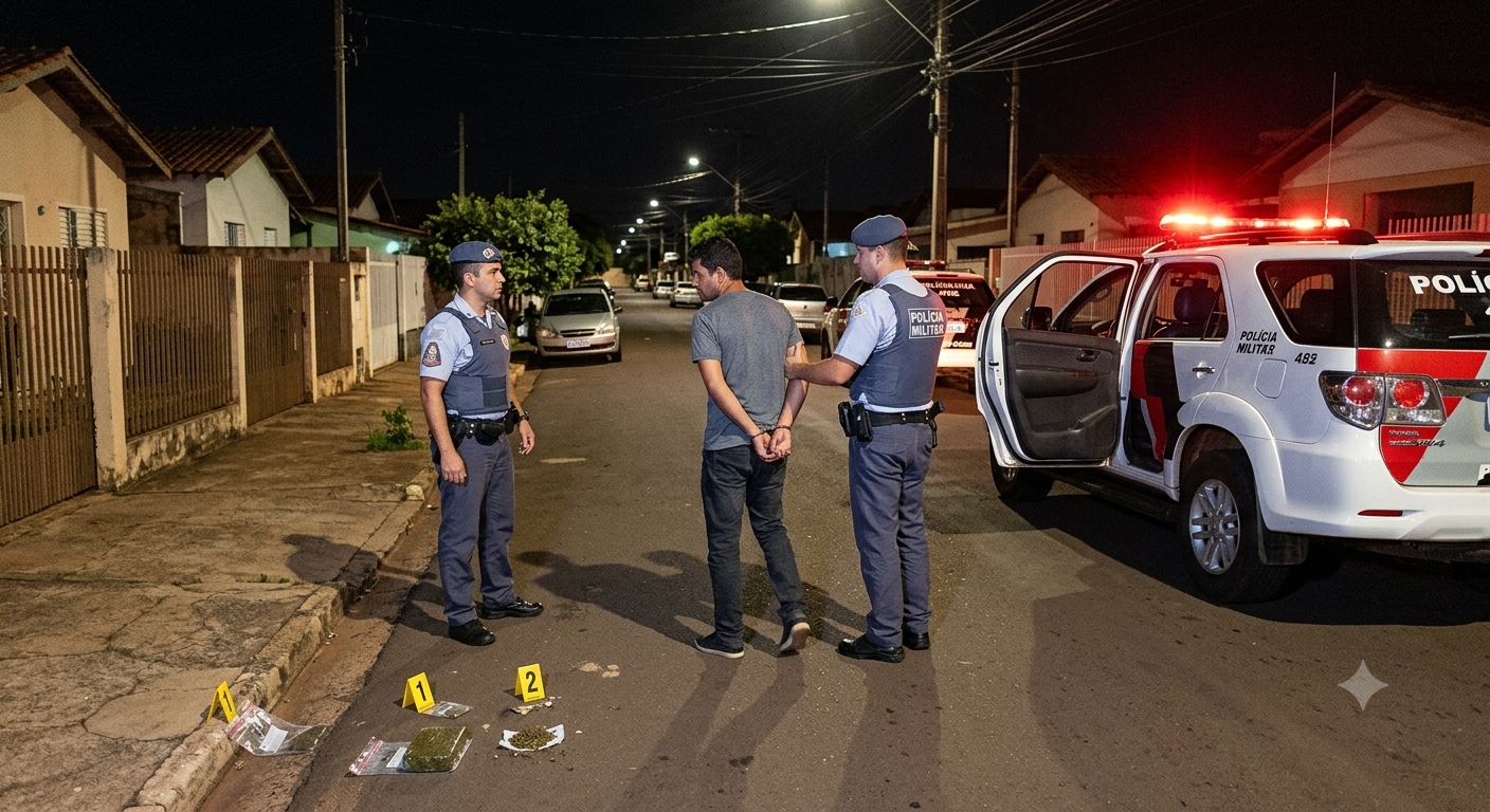 PM prende homem por tráfico de drogas no Jardim Candeias, em Birigui