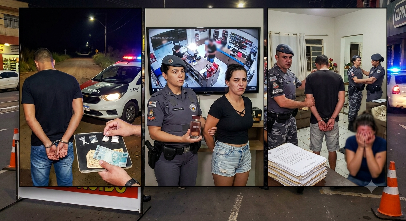 PM bota ordem na região com prisões por tráfico, furto e violência doméstica