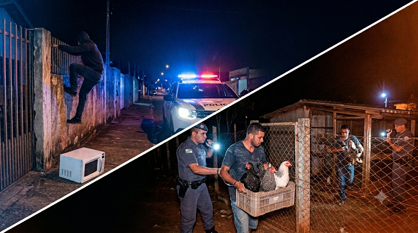 Noite movimentada em Birigui: Polícia Militar entra em ação e prende três por furto