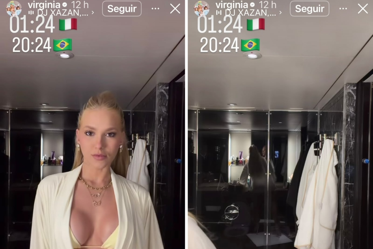 Vini Jr aparece no reflexo do espelho de Virginia na Itália. Reconciliação?