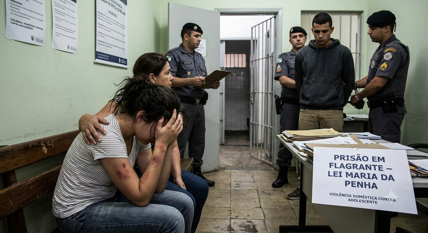 Jovem de 20 anos é preso em flagrante após agredir a companheira de 16 anos em Araçatuba