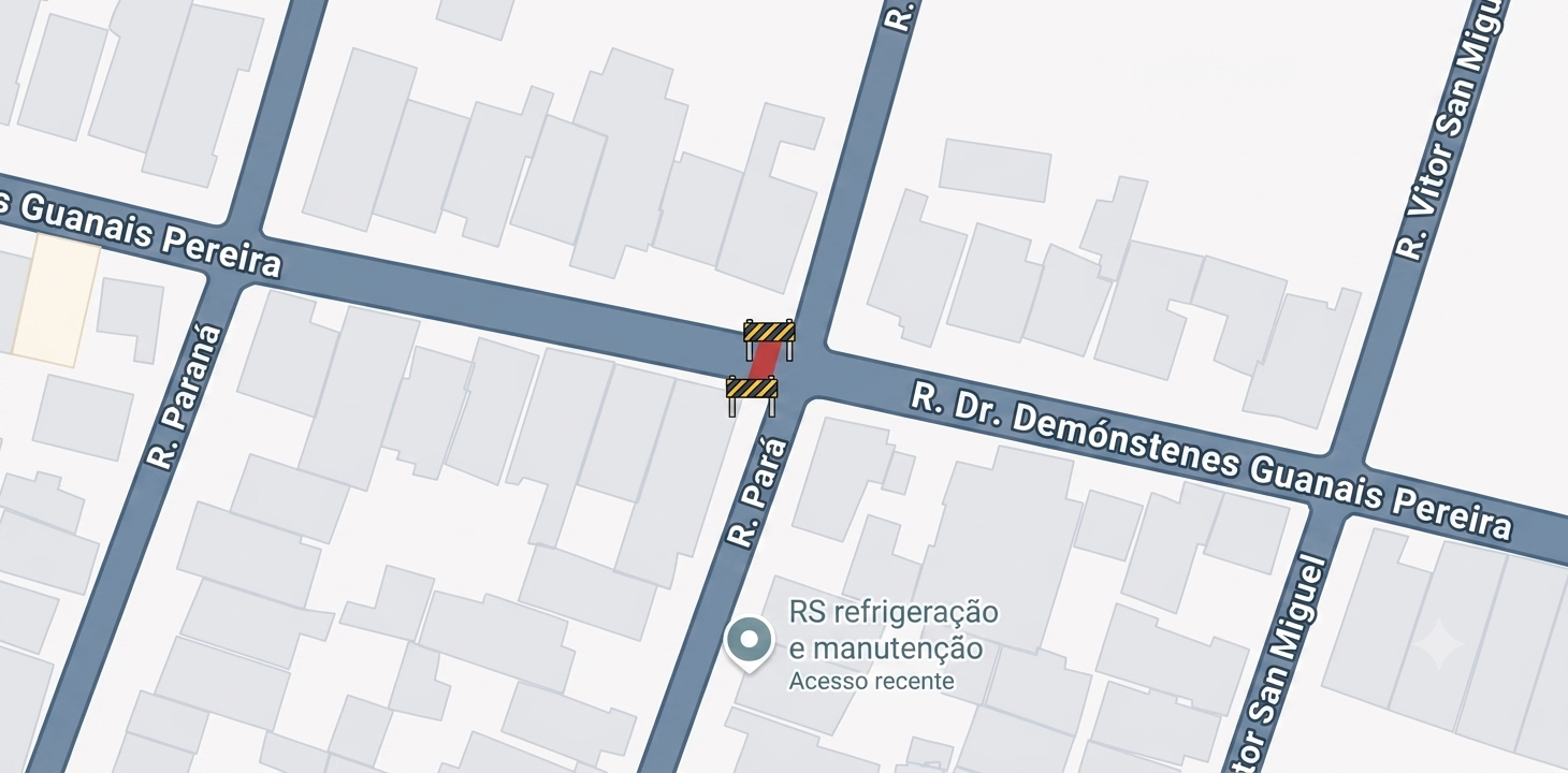 BIRIGUI - Cruzamento no bairro Jardim Água Branca passa por interdição a partir desta terça-feira (14)