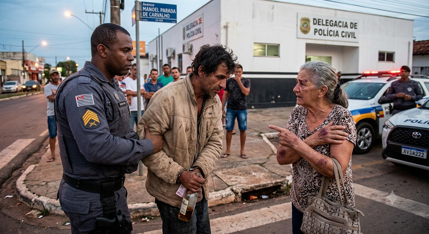 Homem é preso em flagrante após derrubar e roubar idosa perto de delegacia
