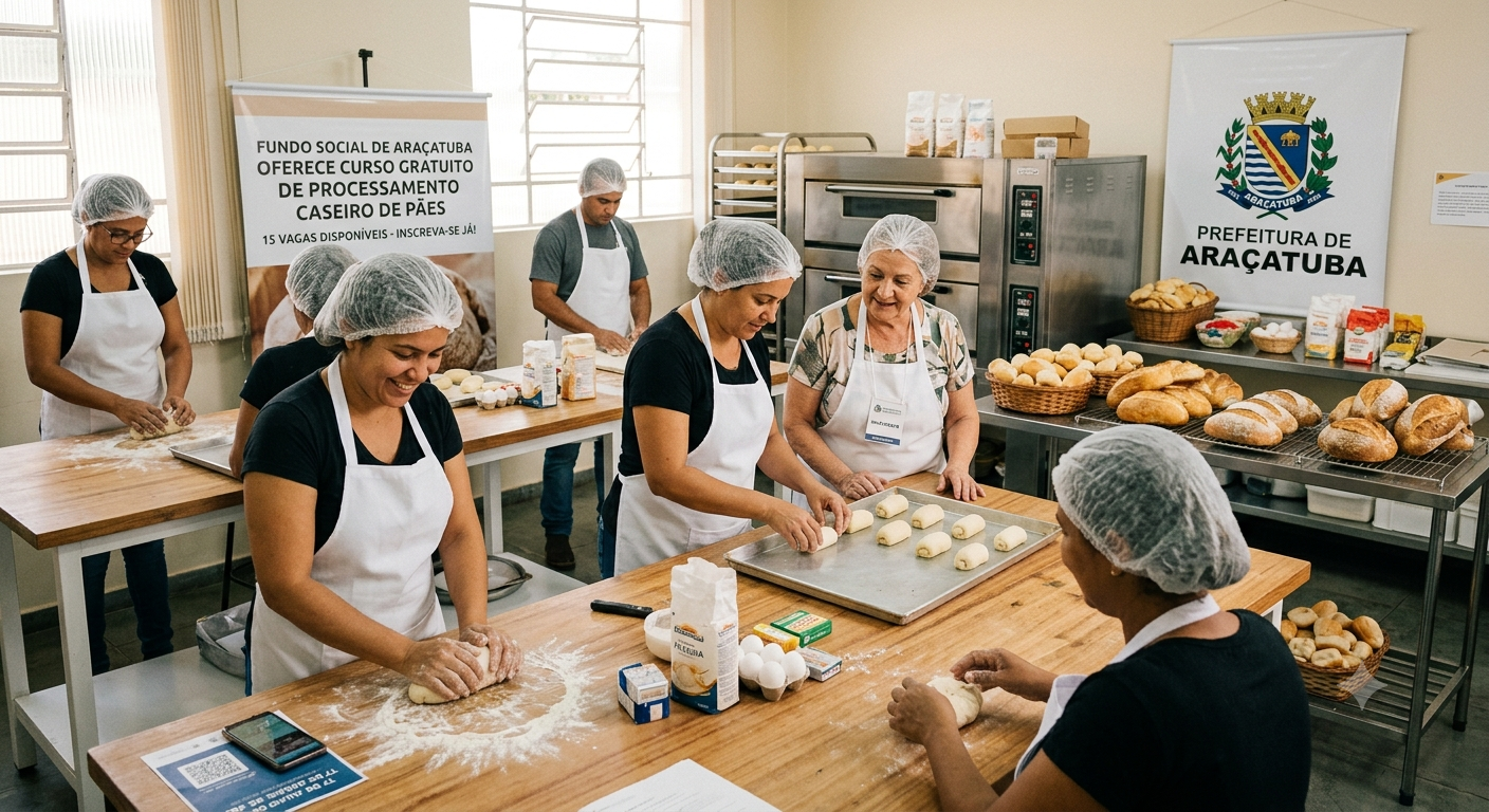 Fundo Social oferece 15 vagas para curso gratuito de processamento caseiro de pães