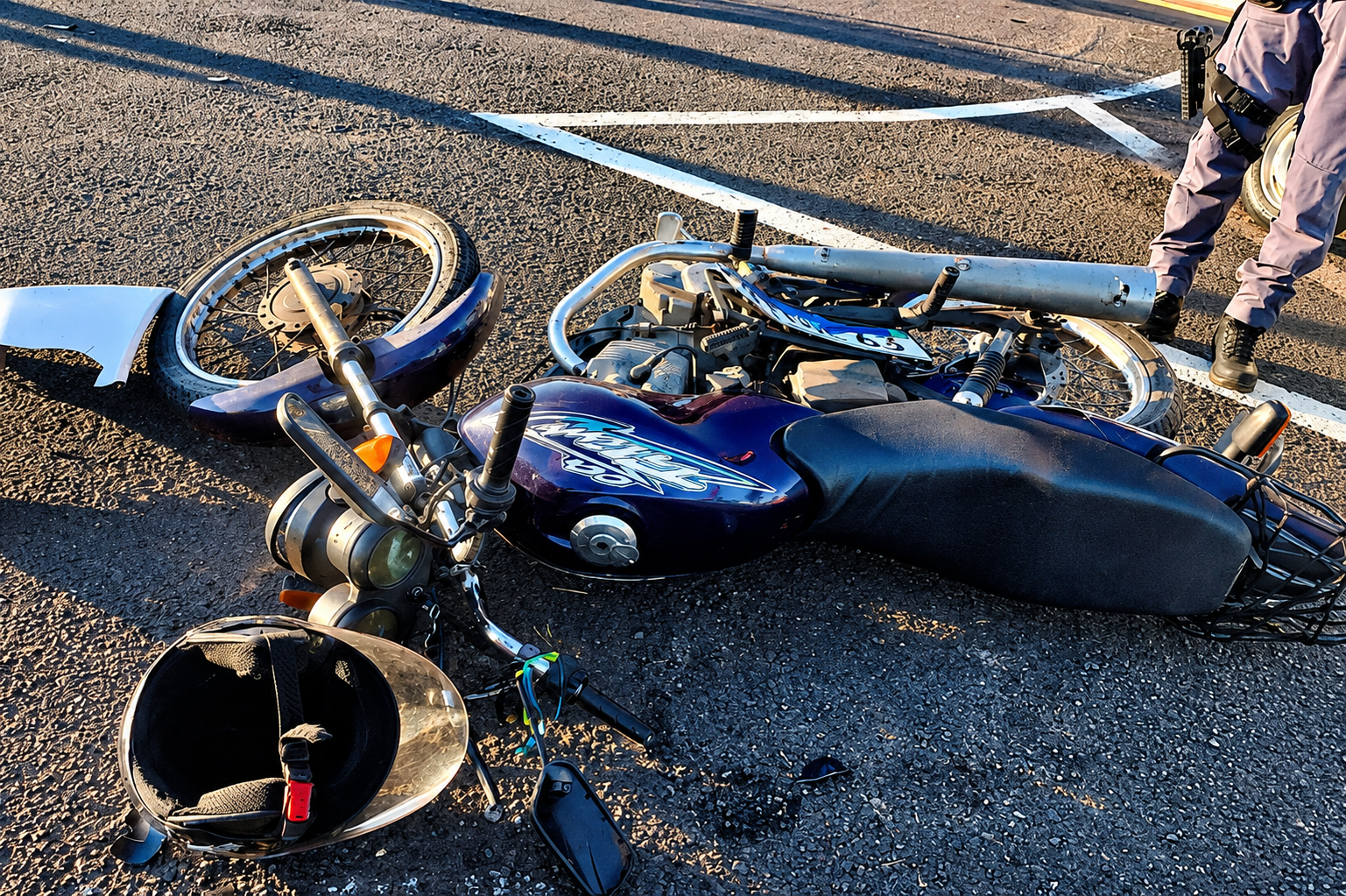Pancada forte: motociclista fica gravemente ferido após colisão em rotatória de Birigui