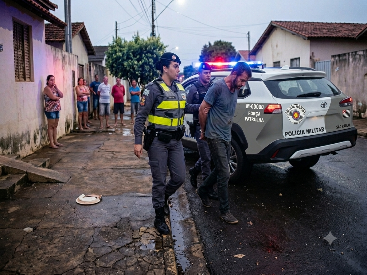 Homem é preso em flagrante após agredir companheira com prato de vidro