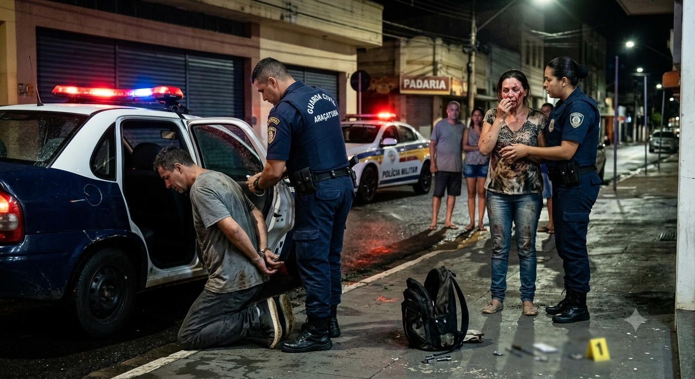 Agressor é pego no flagra no Centro de Araçatuba e vai direto para a cadeia