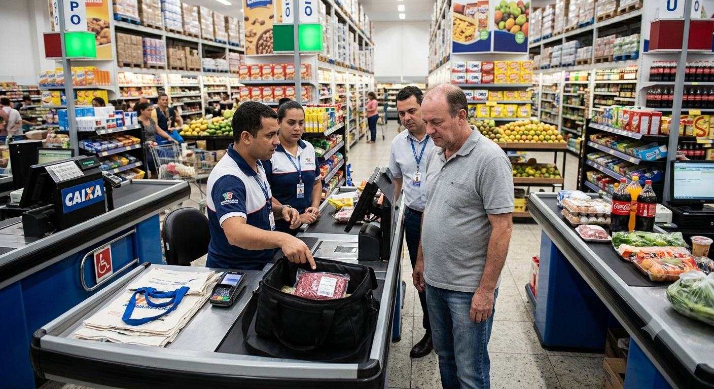 Comerciante é detido após tentar sair sem pagar peça de carne em Araçatuba