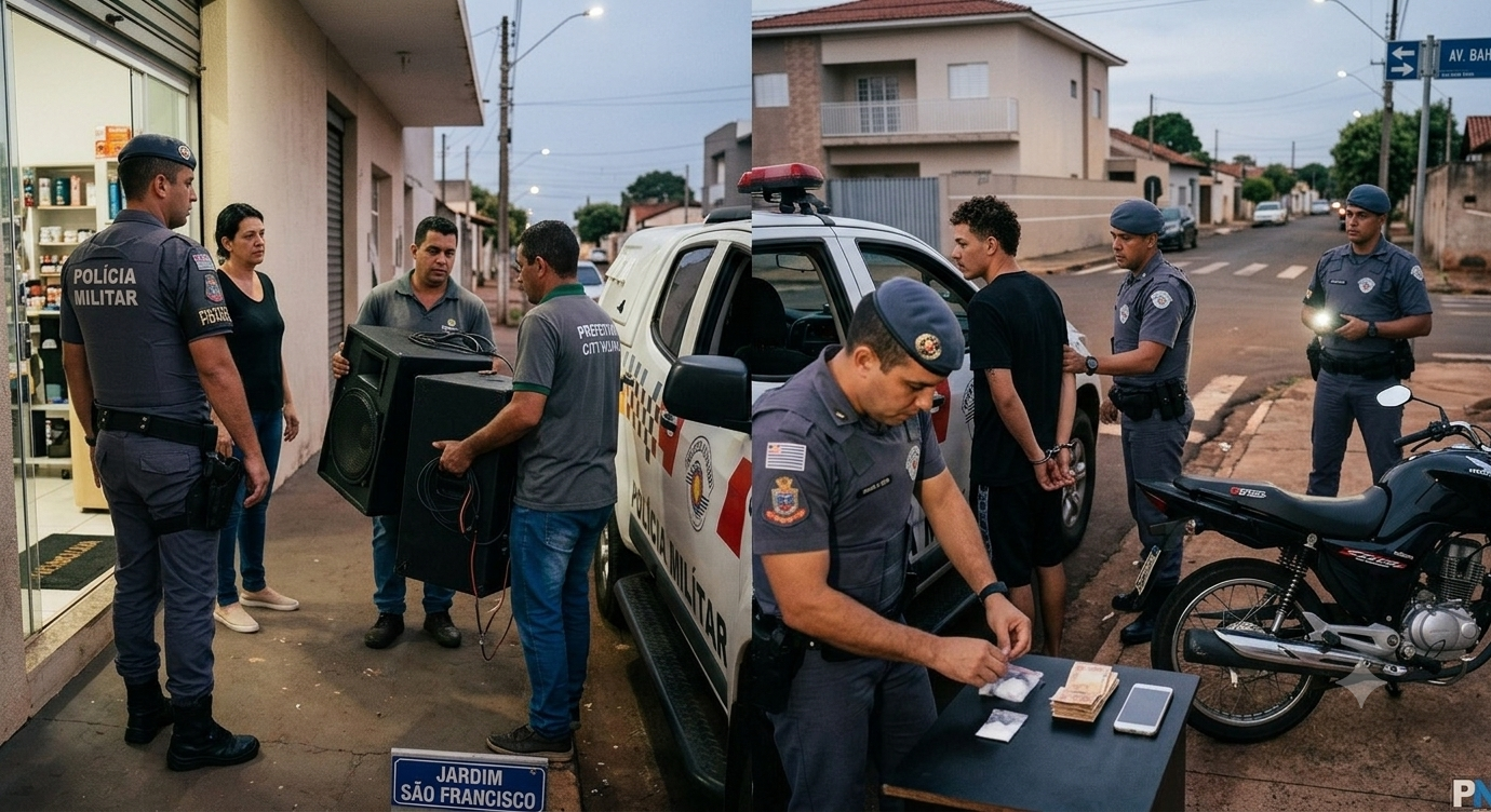 Som Alto e "Disk Droga": PM Não Dá Bobeira e acode Penápolis na Noite de Sexta