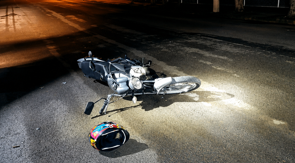 Fuga alucinada termina em tombaço de moto e sete multas no bairro Quemil