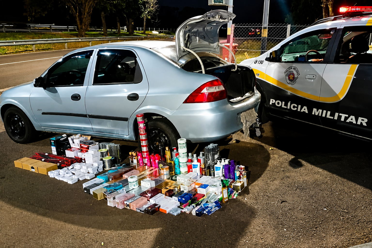 Polícia Rodoviária dá um bico em loja de muamba itinerante e apreende carga do Paraguai