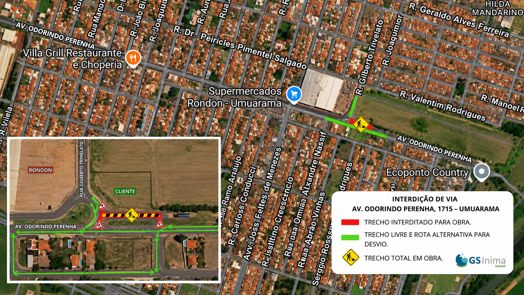 Atenção motoristas de Araçatuba: meia pista da avenida Odorindo Perenha será fechada nesta quarta-feira (5)