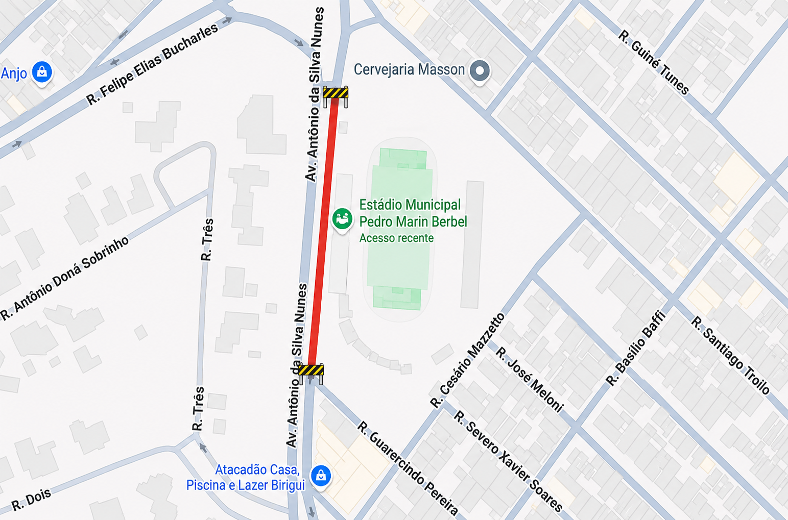 Rua em frente ao Pedrão será interditada nesta sexta-feira em Birigui