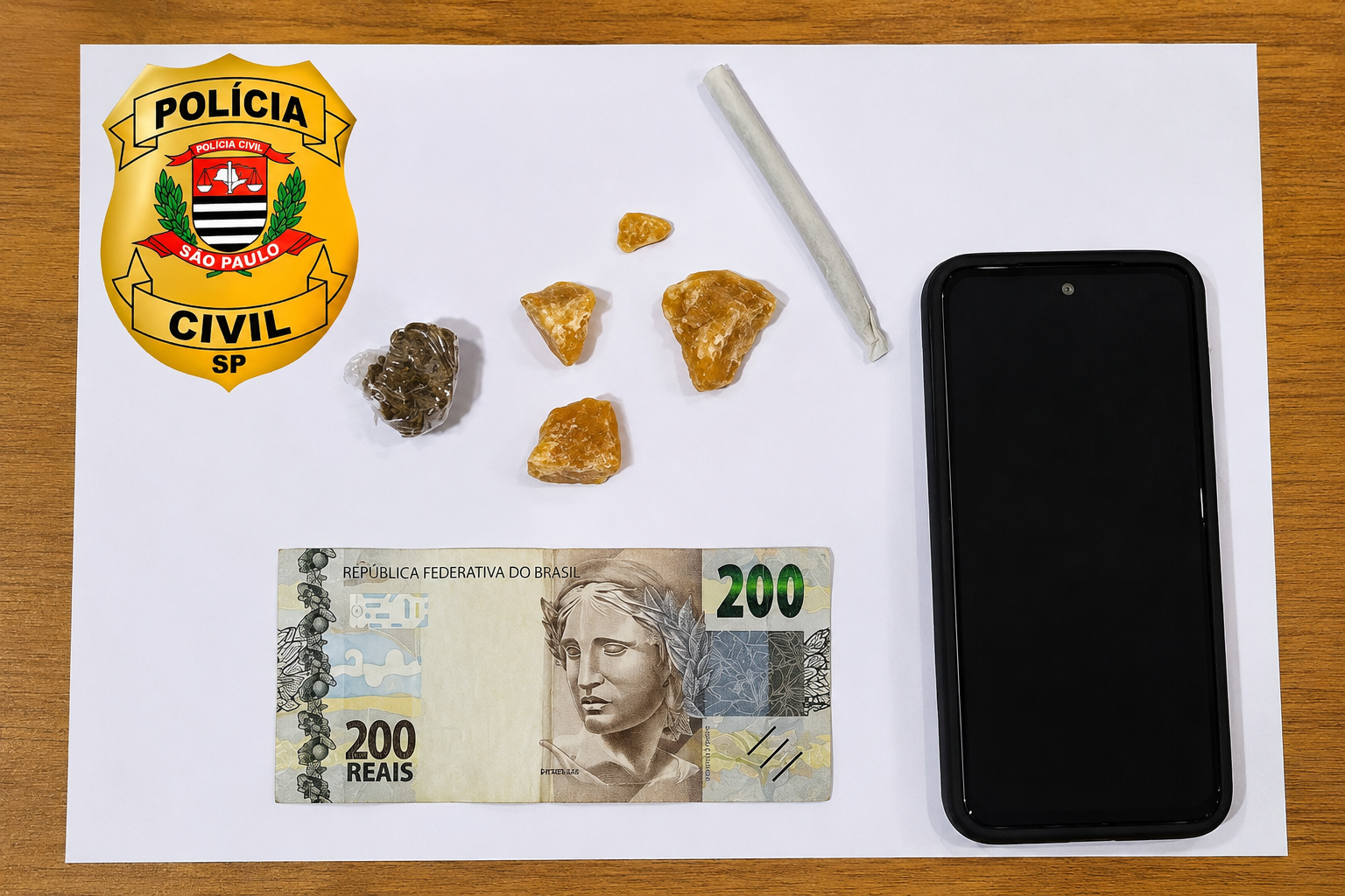 Suspeito joga pedra de crack no telhado do vizinho, mas acaba pego em flagrante pela Polícia Civil