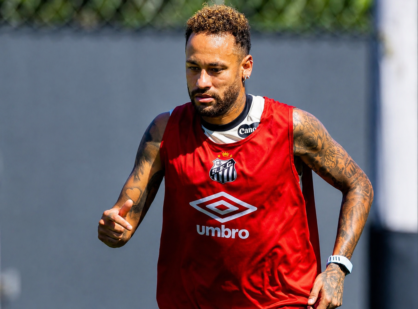 Poupado na Sul-Americana, Neymar treina no CT Rei Pelé de olho no Brasileirão