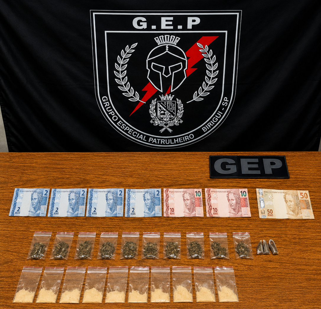 GEP pega menores com cocaína na cueca e "estoque" de drogas em muro no Alvorada