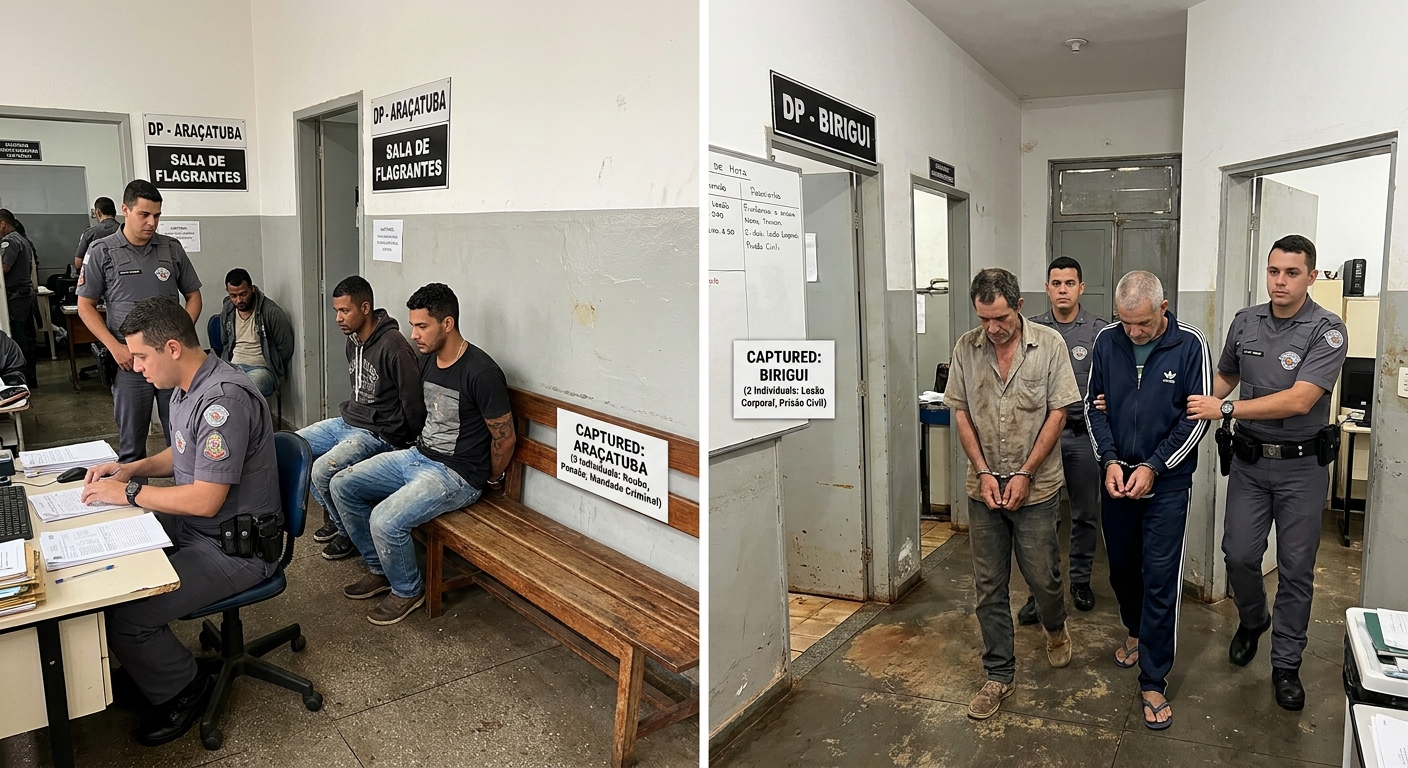 PM bota a tropa na rua e pega cinco procurados pela Justiça em Araçatuba e Birigui