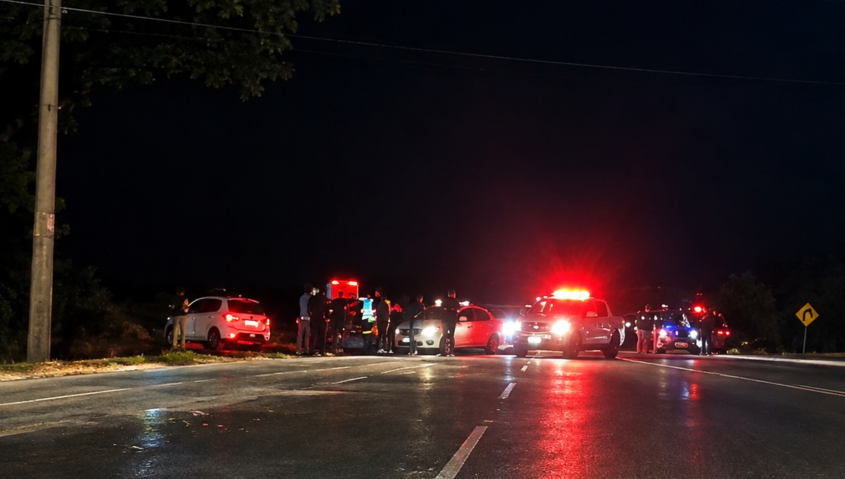 Motorista de 41 anos enche o pé, bate na traseira de picape e acaba preso na Elyeser Montenegro