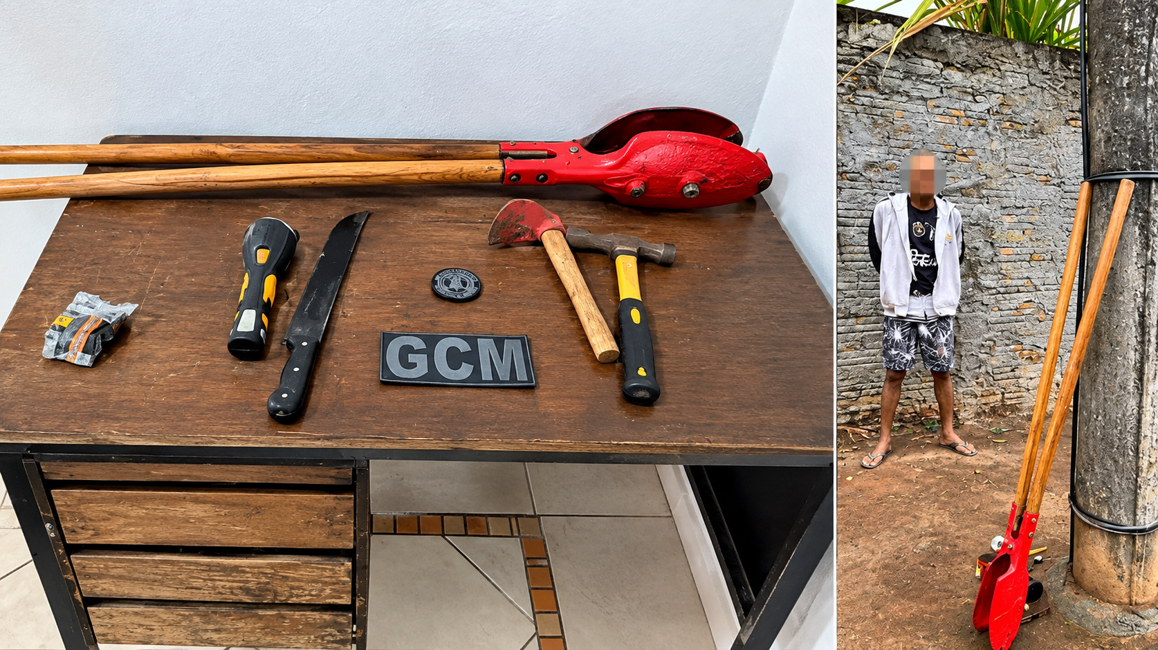 GCM prende ladrão em flagrante após furto de ferramentas no Silvares, em Birigui