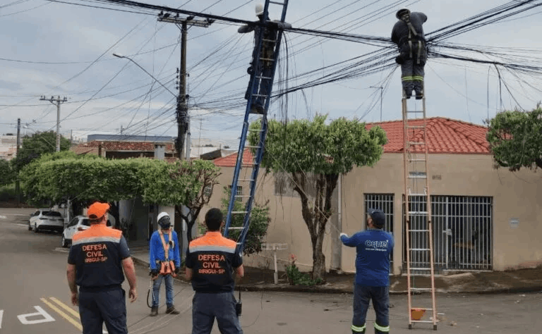 FAXINA NOS POSTES! Operação Fio Solto chega ao bairro Laluce para arrancar fiação velha e perigosa