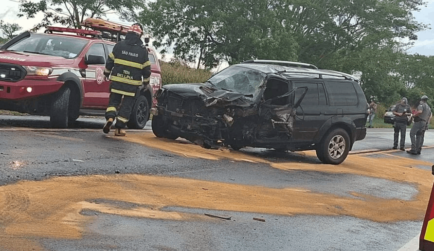 Idoso fica preso nas ferragens após colisão violenta entre caminhonete e caminhão na Elyezer Montenegro Magalhães