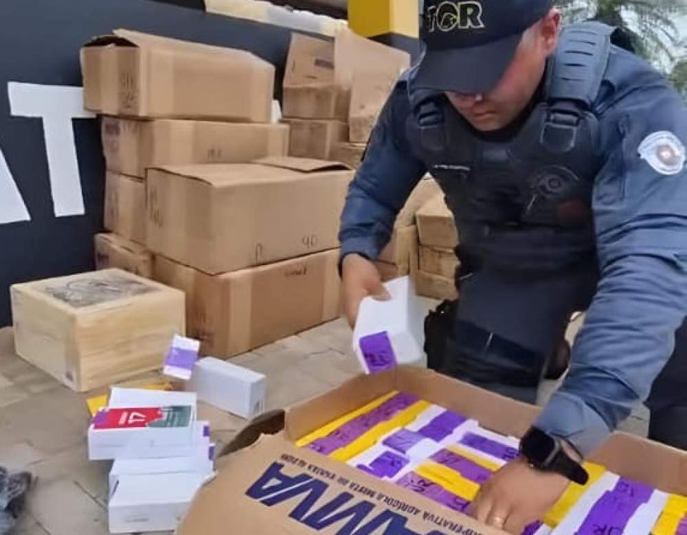 TOR dá bote em comboio e prende casal com 2.000 celulares e 54 kg de maconha na Rondon
