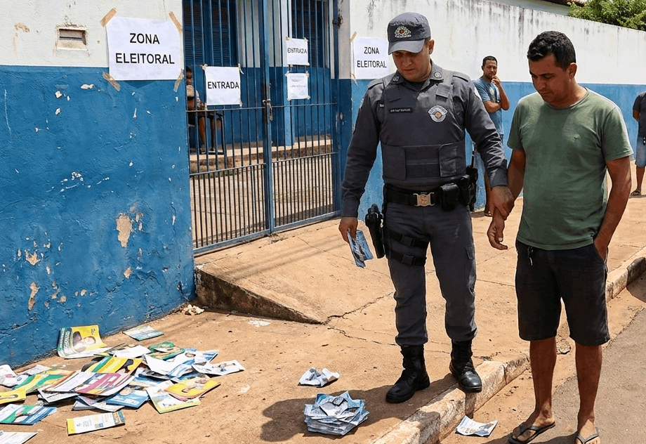 Polícia detém homem distribuindo "santinhos" perto de escola