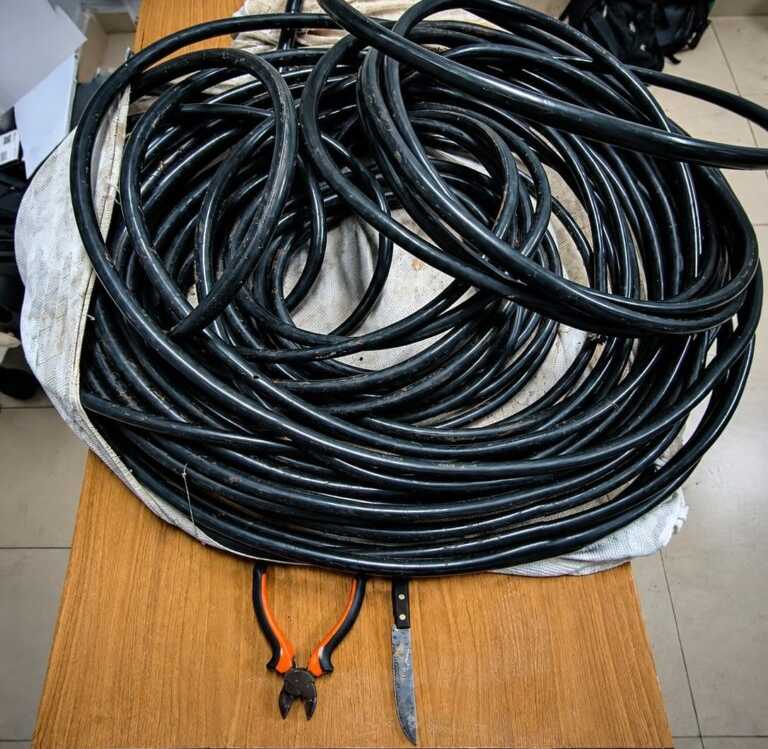 Munícipe segura homem com grande quantidade de fios e GCM prende suspeito