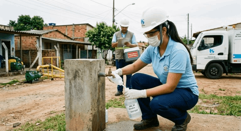 Vigilância Sanitária colhe água em Glicério para exame após fedor de esgoto; Sabesp diz que limpou tudo