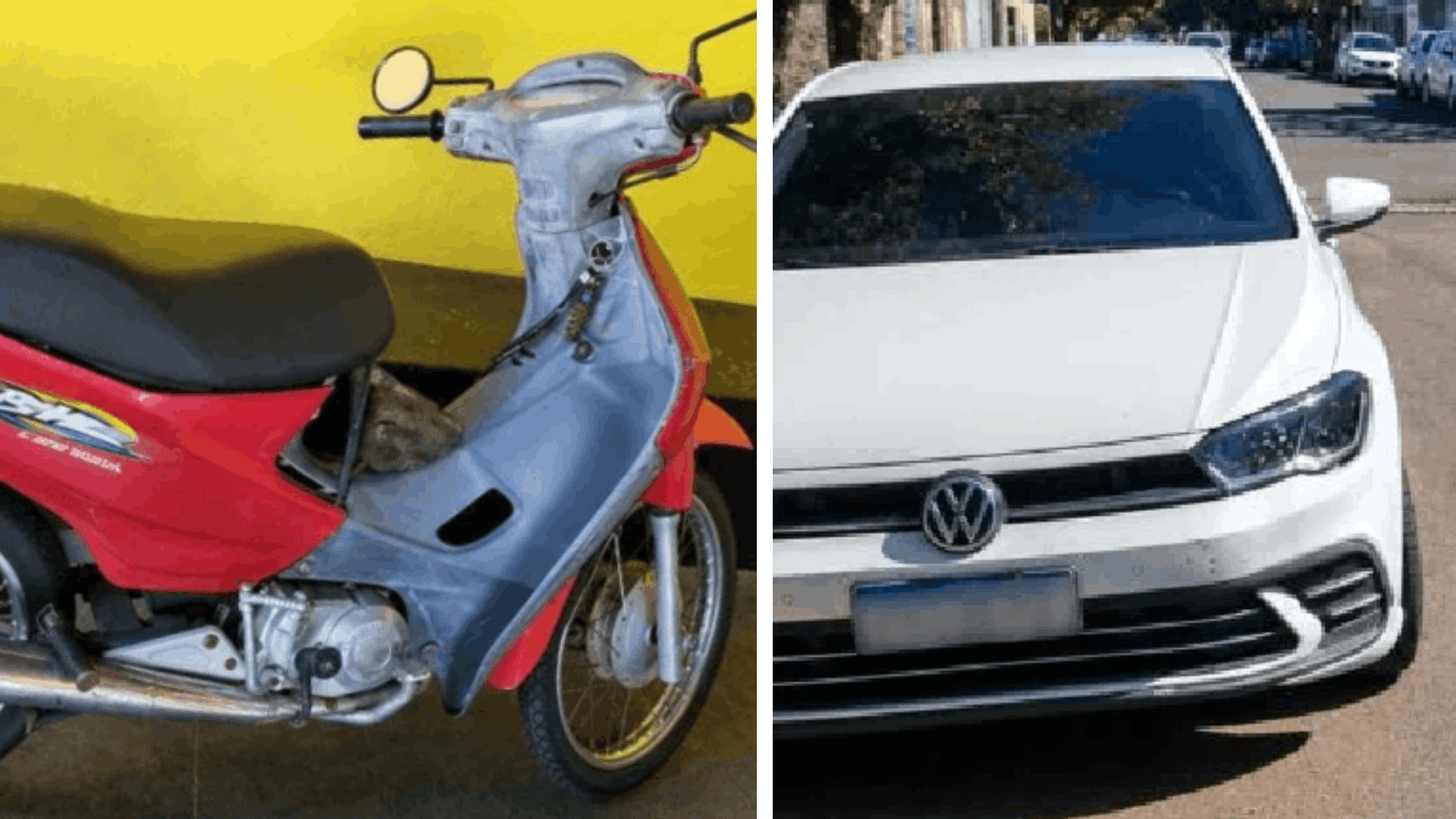 Mulher de 53 anos fica ferida em batida entre carro e moto em Birigui